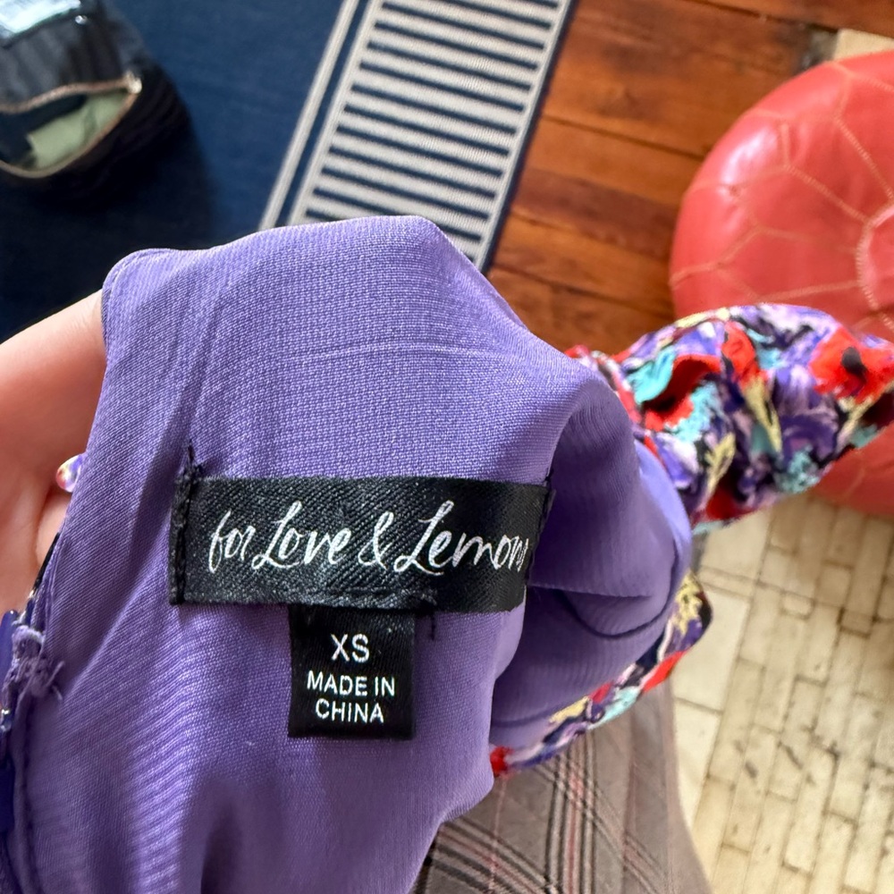 For love and lemons chiara puff sleeve mini dress in purple - Picture 5 of 7